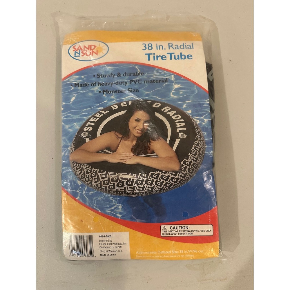 Sand N Sun 38 in Radial Tire Tube Inflatable Pool Float Heavy Duty PVC